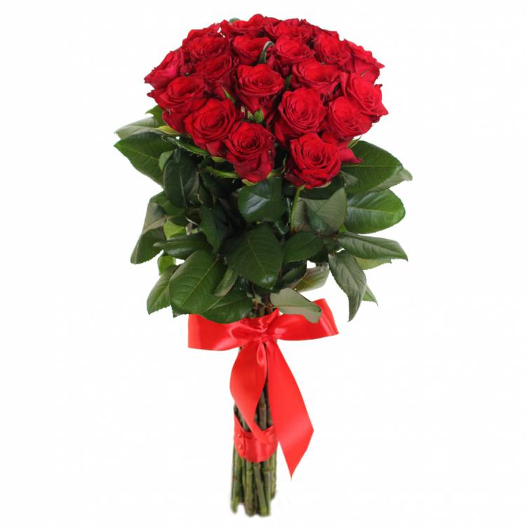 Букет из 21 элитной красной розы 70 см